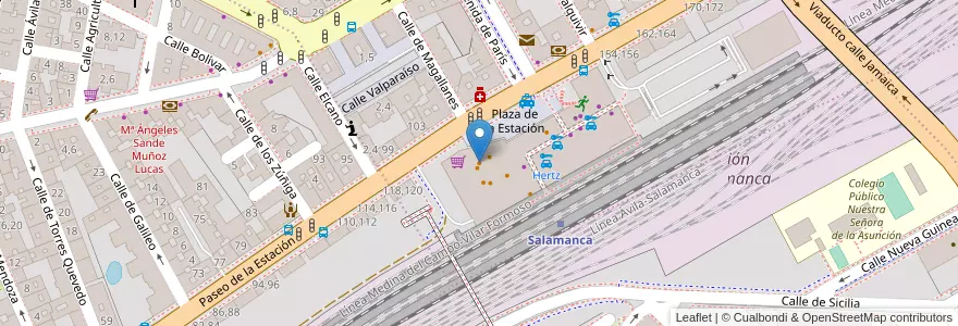 Mapa de ubicacion de Bosforos en 西班牙, Castilla Y León, Salamanca, Campo De Salamanca, Salamanca.