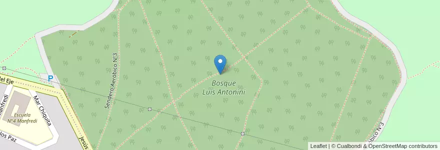 Mapa de ubicacion de Bosque Luis Antonini en Argentina, Chile, Neuquén, Departamento Confluencia, Municipio De Neuquén, Neuquén.