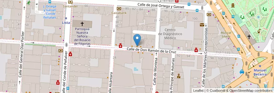 Mapa de ubicacion de Bossa Nova en スペイン, マドリード州, Comunidad De Madrid, Área Metropolitana De Madrid Y Corredor Del Henares, Madrid.