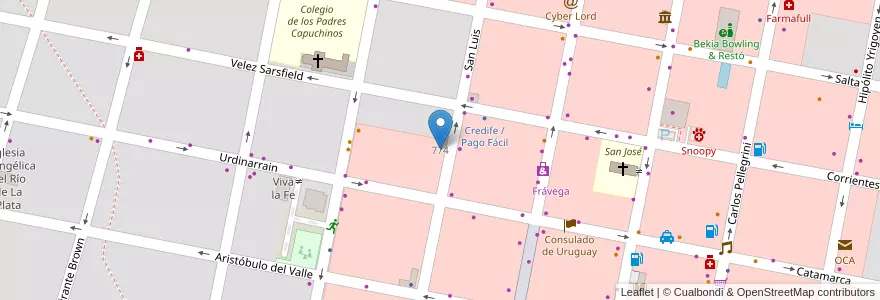 Mapa de ubicacion de Boston English Academy en アルゼンチン, エントレ・リオス州, Departamento Concordia, Distrito Suburbios, Concordia, Concordia.