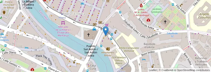 Mapa de ubicacion de Botxo en Spanien, Autonome Gemeinschaft Baskenland, Bizkaia, Bilboaldea, Bilbao.
