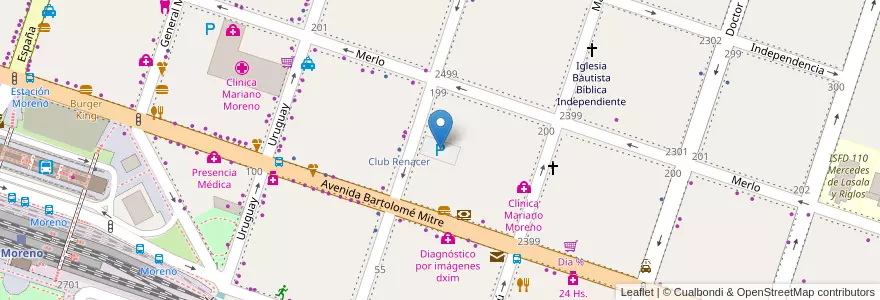 Mapa de ubicacion de Bouchard y Mitre en Argentina, Provincia Di Buenos Aires, Partido De Moreno, Moreno.