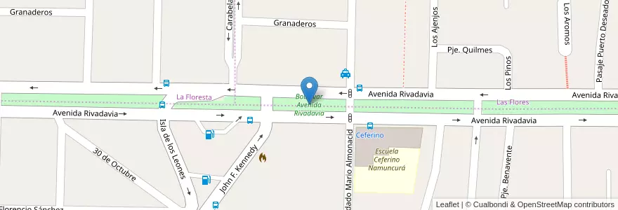 Mapa de ubicacion de Boulevar Avenida Rivadavia en Arjantin, Şili, Chubut, Departamento Escalante, Comodoro Rivadavia.