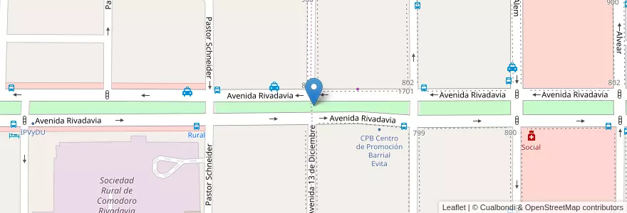 Mapa de ubicacion de Boulevar Avenida Rivadavia en Arjantin, Chubut, Departamento Escalante, Comodoro Rivadavia.