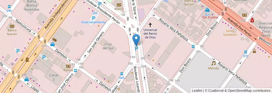 Mapa de ubicacion de Boulevar Donato Freile en الأرجنتين, محافظة سانتا كروز, تشيلي, Mercado De La Ciudad, Deseado, Caleta Olivia.