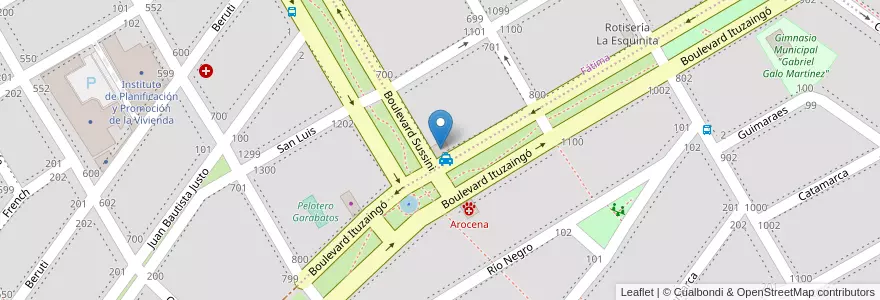 Mapa de ubicacion de Boulevard Eventos en 아르헨티나, 리오네그로주, Departamento Adolfo Alsina, Viedma, Viedma.