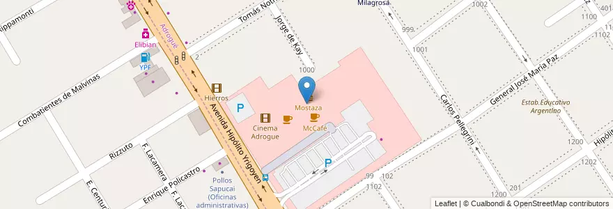 Mapa de ubicacion de Boulevard Shopping en 아르헨티나, 부에노스아이레스주, Partido De Almirante Brown, Adrogué.
