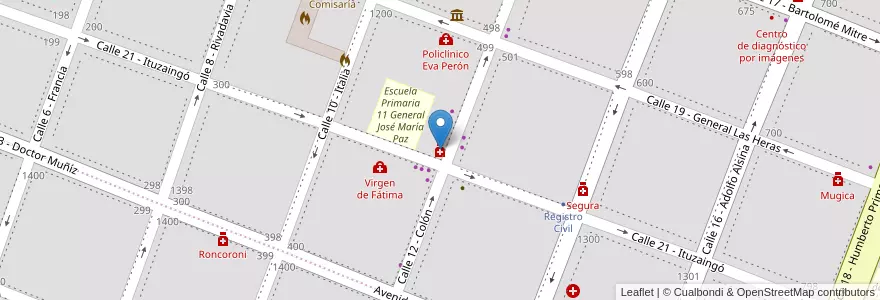 Mapa de ubicacion de Bouvier en Arjantin, Buenos Aires, Partido De Luján.