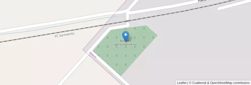 Mapa de ubicacion de Bóveda del cementerio en 아르헨티나, 부에노스아이레스주, Partido De Alberti, Alberti.