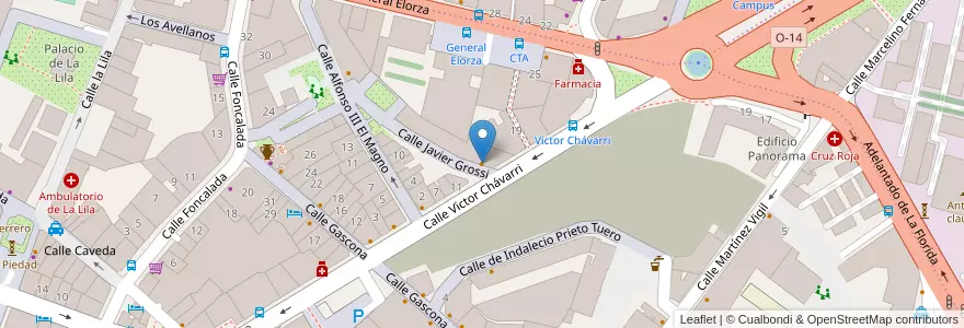 Mapa de ubicacion de Bowie's en İspanya, Asturias, Asturias, Oviedo.
