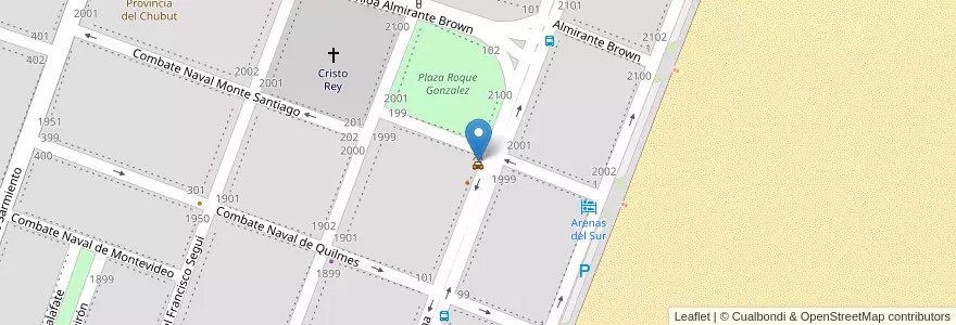 Mapa de ubicacion de Boxes en アルゼンチン, チリ, チュブ州, Departamento Escalante, Rada Tilly.