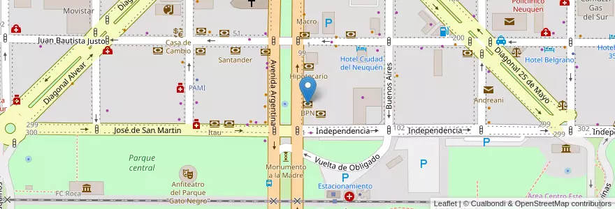 Mapa de ubicacion de BPN en آرژانتین, شیلی, استان نئوکن, Departamento Confluencia, Municipio De Neuquén, Neuquén.
