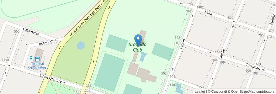 Mapa de ubicacion de Bragado Club en アルゼンチン, ブエノスアイレス州, Partido De Bragado, Bragado.