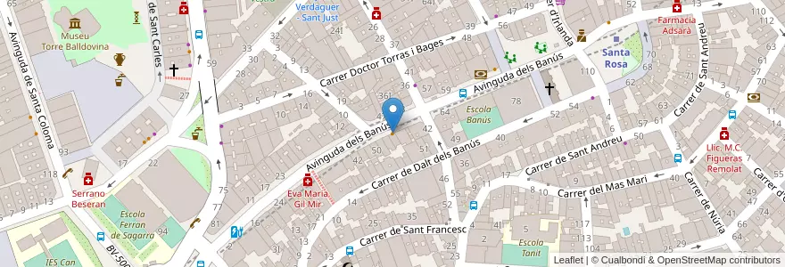 Mapa de ubicacion de Brasa Rio Restaurante en İspanya, Catalunya, Barcelona, Barcelonès, Badalona, Santa Coloma De Gramenet.