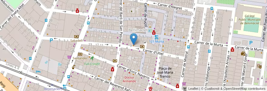 Mapa de ubicacion de Brasa&Samba en 西班牙, Comunitat Valenciana, 華倫西亞, Comarca De València, València.