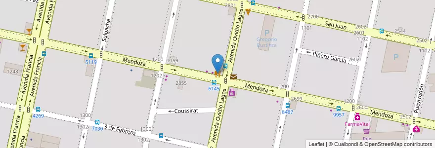Mapa de ubicacion de Braseria Los Leños en Arjantin, Santa Fe, Departamento Rosario, Municipio De Rosario, Rosario.
