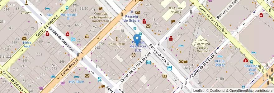 Mapa de ubicacion de Braseria Tenorio en 西班牙, Catalunya, Barcelona, Barcelonès, Barcelona.