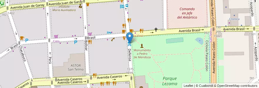 Mapa de ubicacion de Brasil, San Telmo en アルゼンチン, Ciudad Autónoma De Buenos Aires, Comuna 4, Comuna 1, ブエノスアイレス.