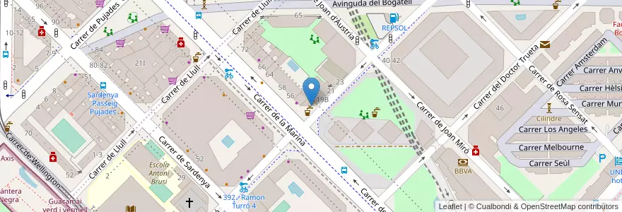 Mapa de ubicacion de Brasseria La Collita en Espanha, Catalunha, Barcelona, Barcelonès, Barcelona.