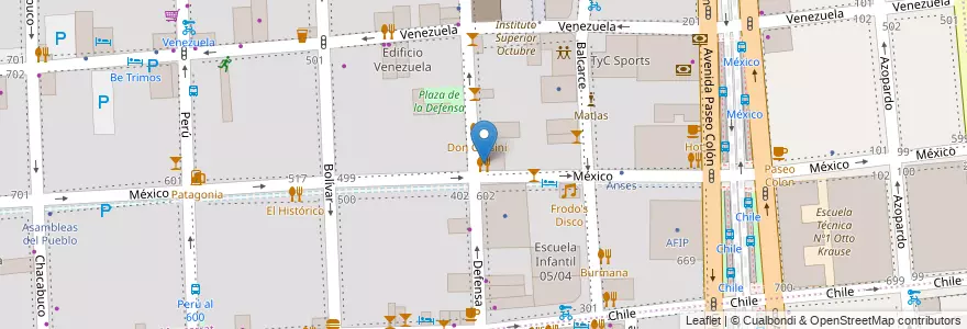 Mapa de ubicacion de Brasserie Petanque, Montserrat en アルゼンチン, Ciudad Autónoma De Buenos Aires, Comuna 1, ブエノスアイレス.