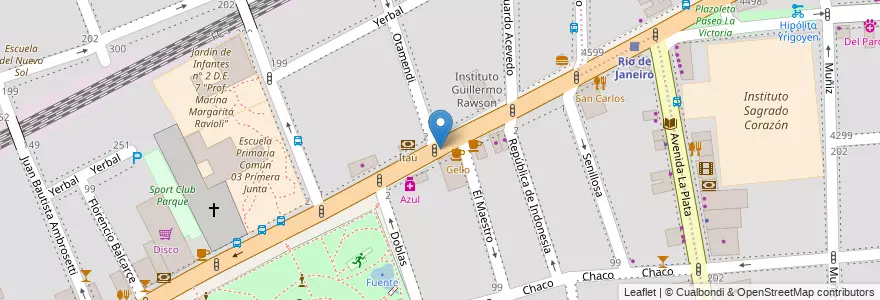 Mapa de ubicacion de Bravo, Caballito en アルゼンチン, Ciudad Autónoma De Buenos Aires, ブエノスアイレス, Comuna 6.