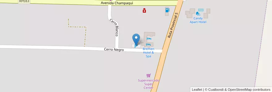 Mapa de ubicacion de Bremen Hotel & Spa en Argentina, Córdoba, Departamento Calamuchita, Pedanía Los Reartes, Municipio De Villa General Belgrano, Villa General Belgrano.