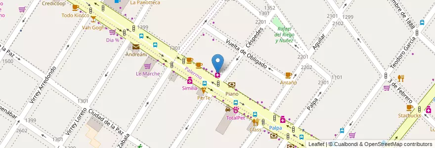Mapa de ubicacion de Brianso, Palermo en アルゼンチン, Ciudad Autónoma De Buenos Aires, ブエノスアイレス, Comuna 14.