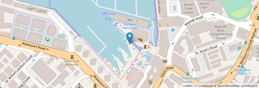 Mapa de ubicacion de Bridge Bar & Grill en 西班牙, 直布罗陀, Gibraltar.