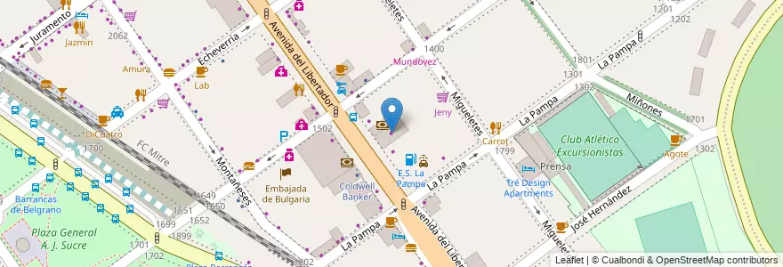 Mapa de ubicacion de Bridgestone, Belgrano en Argentina, Ciudad Autónoma De Buenos Aires, Buenos Aires, Comuna 13.