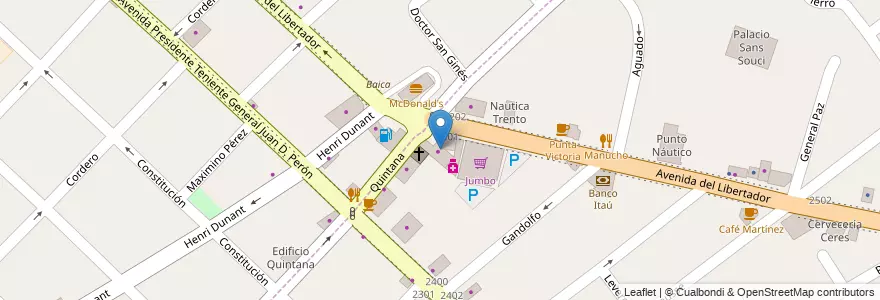 Mapa de ubicacion de BridgeStone en アルゼンチン, ブエノスアイレス州, Partido De San Fernando, Victoria.