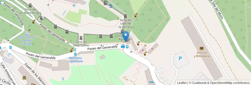Mapa de ubicacion de Briefkasten en スペイン, アンダルシア州, Granada, Comarca De La Vega De Granada, Granada.