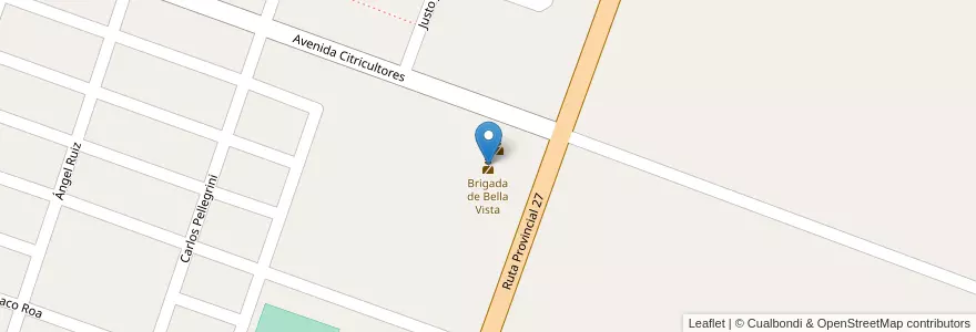 Mapa de ubicacion de Brigada de Bella Vista en Arjantin, Corrientes, Departamento Bella Vista, Municipio De Bella Vista.