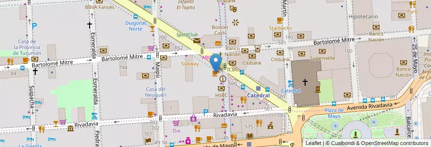 Mapa de ubicacion de Brioche Dorée, San Nicolas en الأرجنتين, Ciudad Autónoma De Buenos Aires, Comuna 1, Buenos Aires.