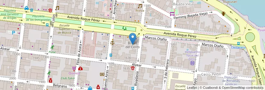 Mapa de ubicacion de Brisas del Cerro en アルゼンチン, ミシオネス州, Departamento Capital, Municipio De Posadas, Posadas.