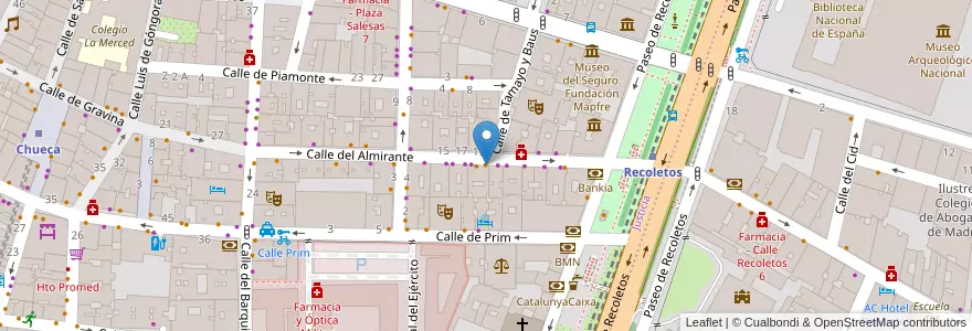 Mapa de ubicacion de Bristolbar en إسبانيا, منطقة مدريد, منطقة مدريد, Área Metropolitana De Madrid Y Corredor Del Henares, مدريد.