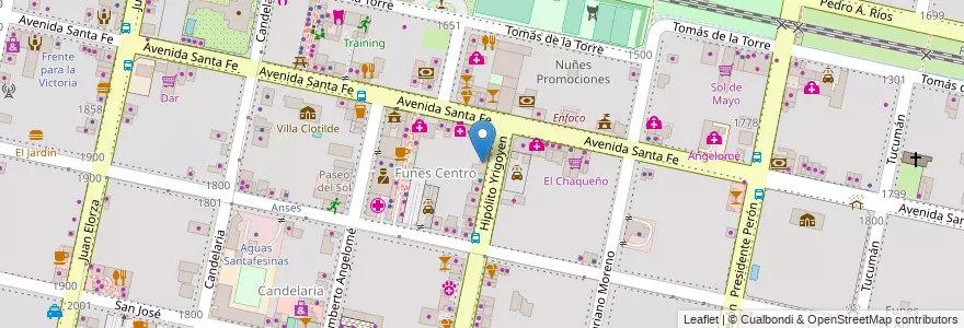 Mapa de ubicacion de Britannia English School en آرژانتین, سانتافه, Departamento Rosario, Municipio De Funes, Funes.