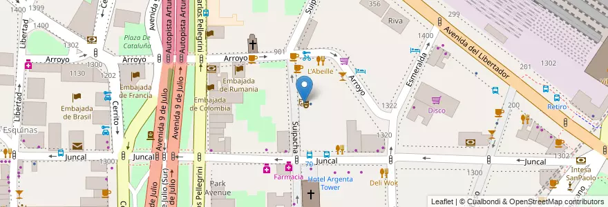 Mapa de ubicacion de British Arts Centre, Retiro en Arjantin, Ciudad Autónoma De Buenos Aires, Comuna 1, Buenos Aires.