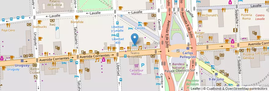 Mapa de ubicacion de Broadway Hotel & Suites, San Nicolas en 阿根廷, Ciudad Autónoma De Buenos Aires, Comuna 1, 布宜诺斯艾利斯.