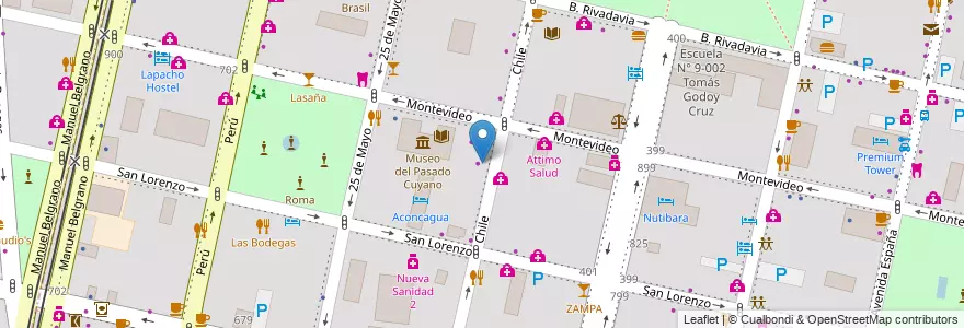 Mapa de ubicacion de Bröd Cafe en Argentina, Chile, Mendoza, Departamento Capital, Sección 2ª Barrio Cívico, Ciudad De Mendoza.