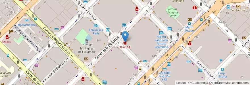 Mapa de ubicacion de Bruc 64 en Spagna, Catalunya, Barcelona, Barcelonès, Barcelona.