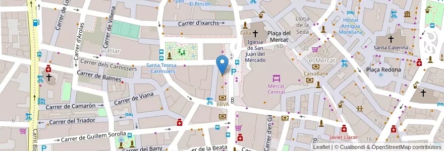 Mapa de ubicacion de Brujas en スペイン, バレンシア州, València / Valencia, Comarca De València, València.