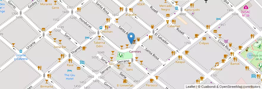 Mapa de ubicacion de Brujas Disco, Palermo en Аргентина, Буэнос-Айрес, Буэнос-Айрес.