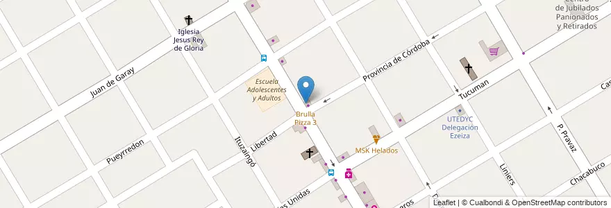 Mapa de ubicacion de Brulla Pizza 3 en Аргентина, Буэнос-Айрес, Partido De Ezeiza, Ezeiza.