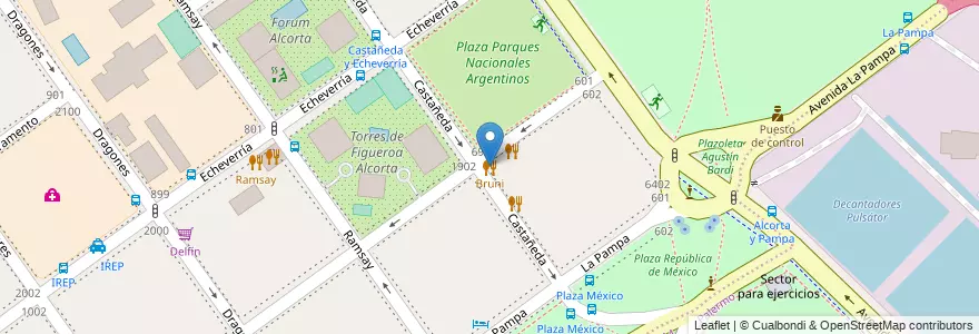 Mapa de ubicacion de Bruni, Belgrano en Аргентина, Буэнос-Айрес, Буэнос-Айрес, Comuna 13.