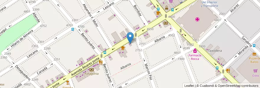 Mapa de ubicacion de Bruno Belini Outlet, Monte Castro en Аргентина, Буэнос-Айрес, Буэнос-Айрес, Comuna 10.