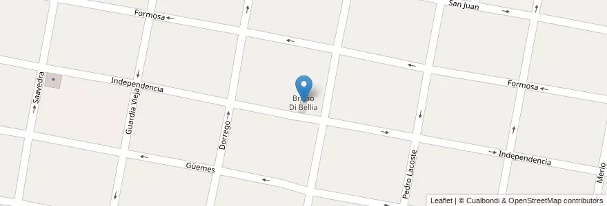 Mapa de ubicacion de Bruno Di Bellia en アルゼンチン, ブエノスアイレス州, Partido De Merlo, Merlo.