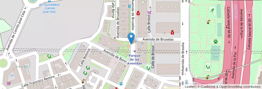 Mapa de ubicacion de BRUSELAS, AVENIDA, DE,56 en إسبانيا, منطقة مدريد, منطقة مدريد, Área Metropolitana De Madrid Y Corredor Del Henares, مدريد.