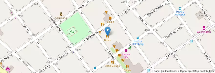 Mapa de ubicacion de Bruxx, Villa Urquiza en アルゼンチン, Ciudad Autónoma De Buenos Aires, Comuna 12, ブエノスアイレス.