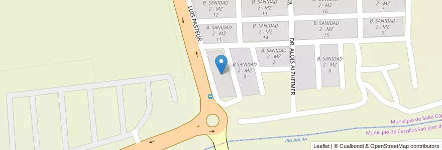 Mapa de ubicacion de B.SANIDAD 2 - MZ 10 en 阿根廷, Salta, Capital, Municipio De Salta.