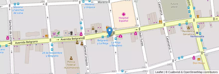 Mapa de ubicacion de BS.AS. Farma, Balvanera en 阿根廷, Ciudad Autónoma De Buenos Aires, Comuna 3, 布宜诺斯艾利斯.